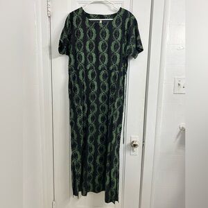 Mata Traders midi dress w adjustable waist tie